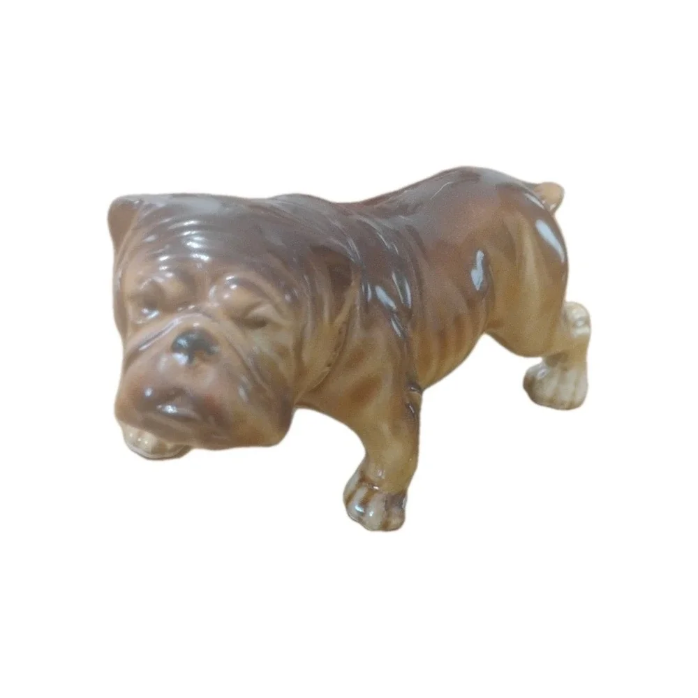 Vintage Ceramic Glazed PCL Made In Japan Bulldog Figurine- Chipping on TAIL